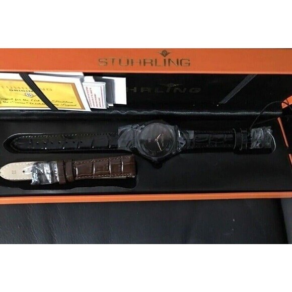 sturling black/clear watch‎ with extra band automatic NWT Excellent main image 4